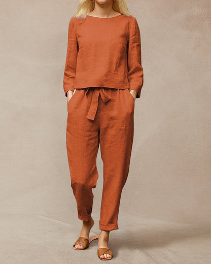 Women's Solid Color Fashion Leisure Suit Two-piece Set Suit