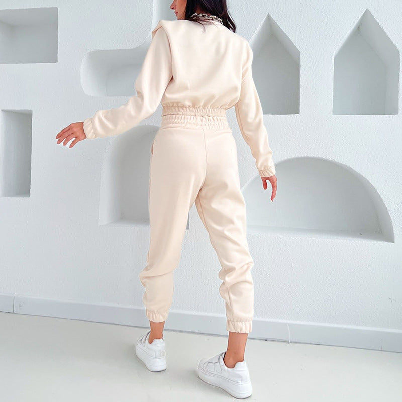 Chic Wide Shoulder Casual Pennies Tracksuit