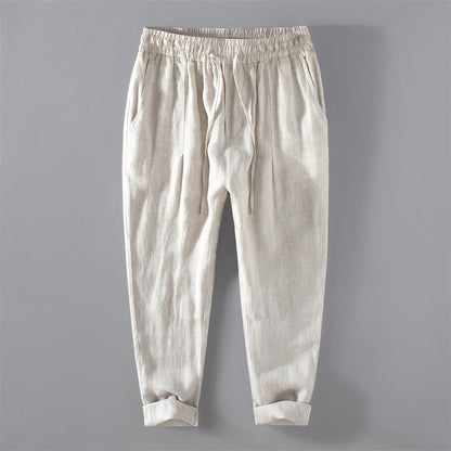 Casual Pure Linen Drawstring Pants