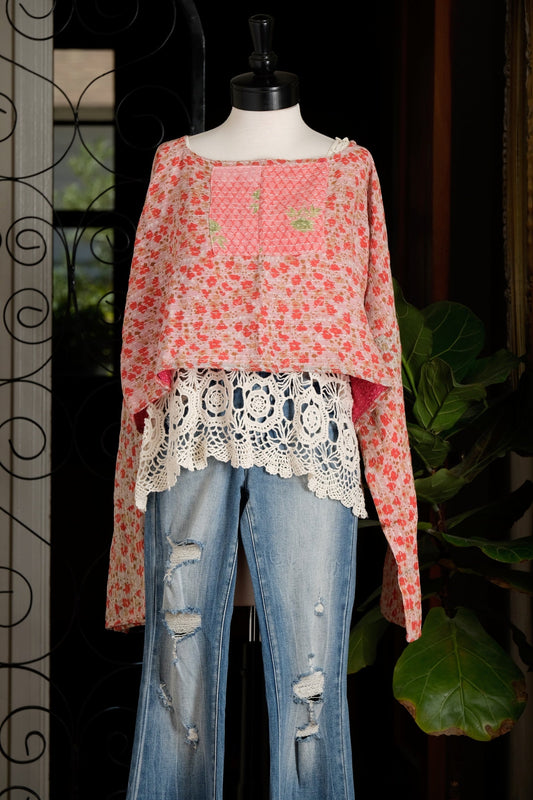 Crop Top in Little Green Rose