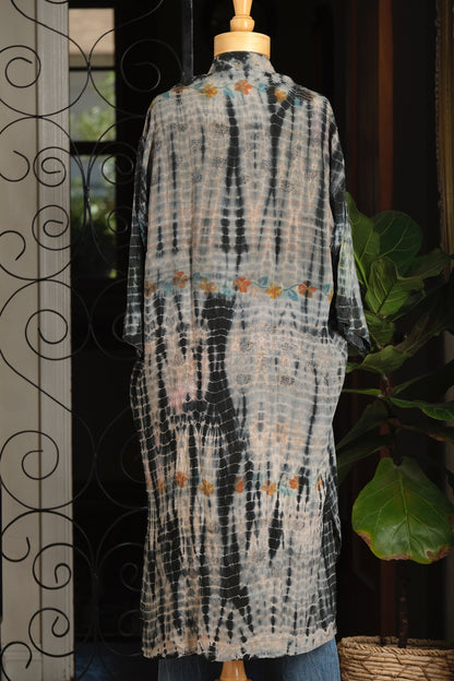 Smoke Duster in khaki Flower