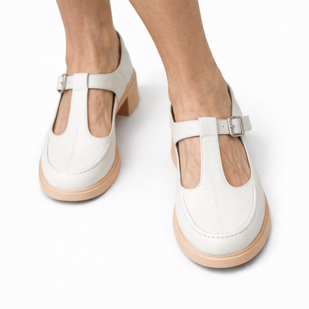 Clara – Low Heel T-Bar Loafers