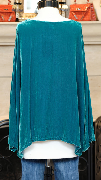 Luxe Velvet Top in Mermaids Dream Aqua