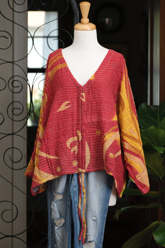 Butterfly Top in Gold Dot