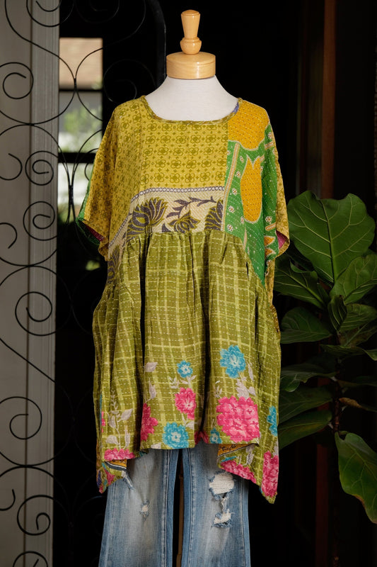 Daydreamer Mini in Green Plaid Garden
