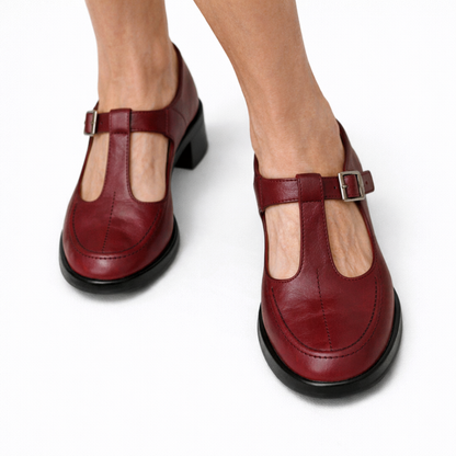 Clara – Low Heel T-Bar Loafers