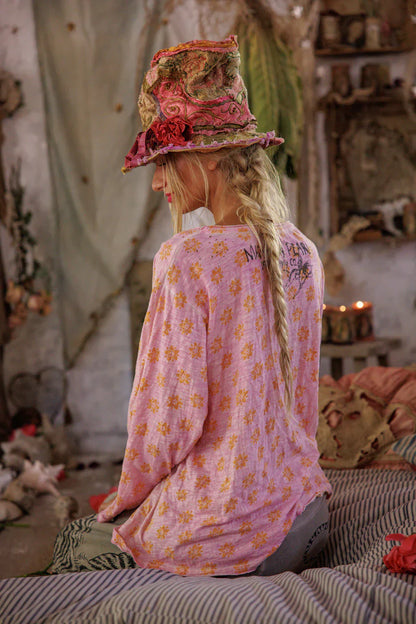 Daisy Print Viggo T 2497 in Texas Yellow Star