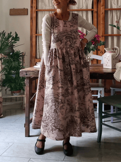 Vintage Pink Long Apron