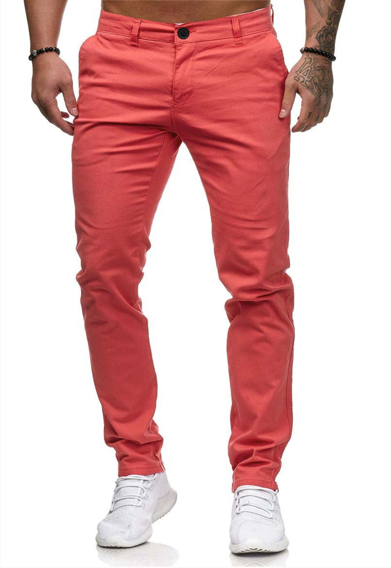 Mens Casual Solid Color Pants