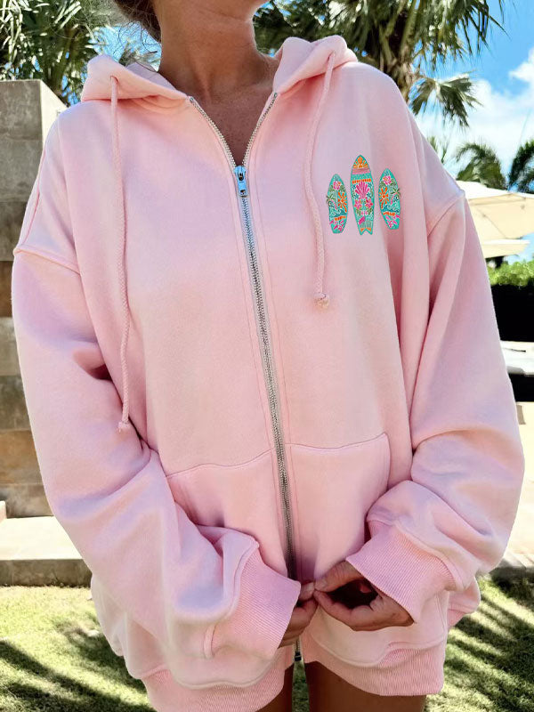 Crew neck embroided hoddie
