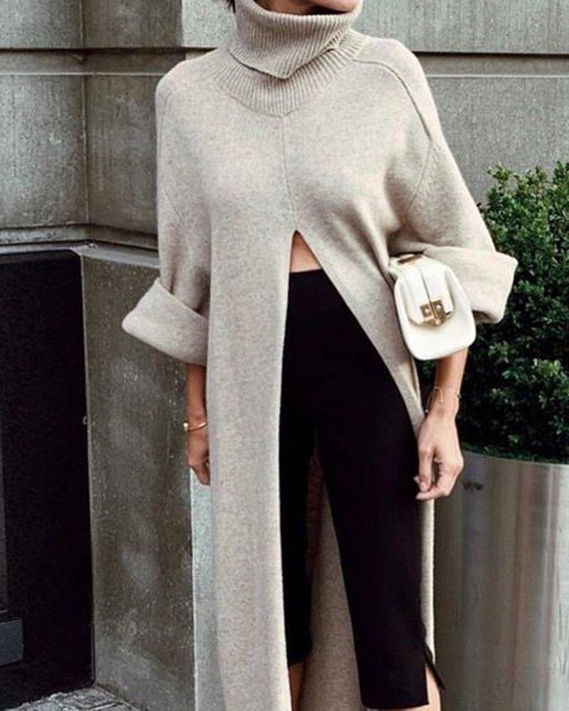 Casual Split Long Sweater