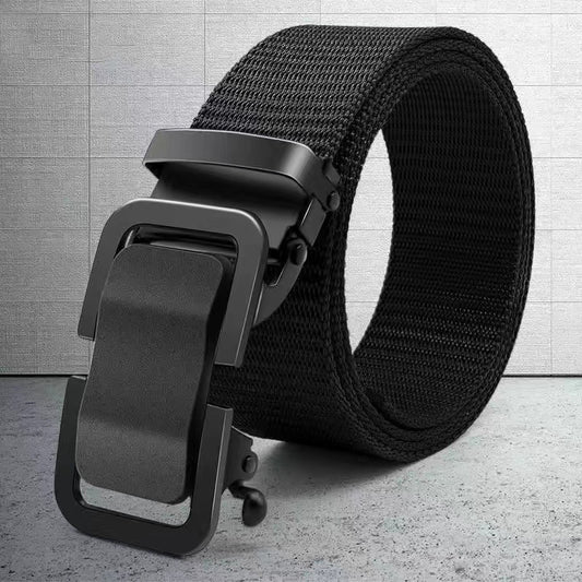 Men's belt metal automatic buckle nylon canvas belt