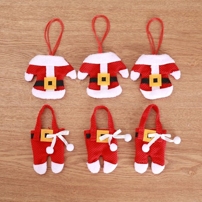 6 Pieces Christmas Silverware Holders Knife Fork Pouch Bag