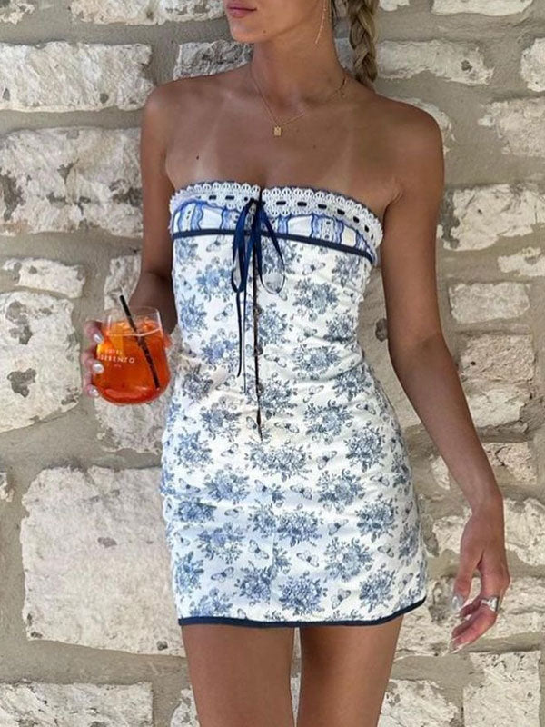 Off shoulder tie front dress