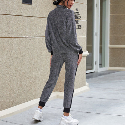 Casual street round neck sports two-piece suit