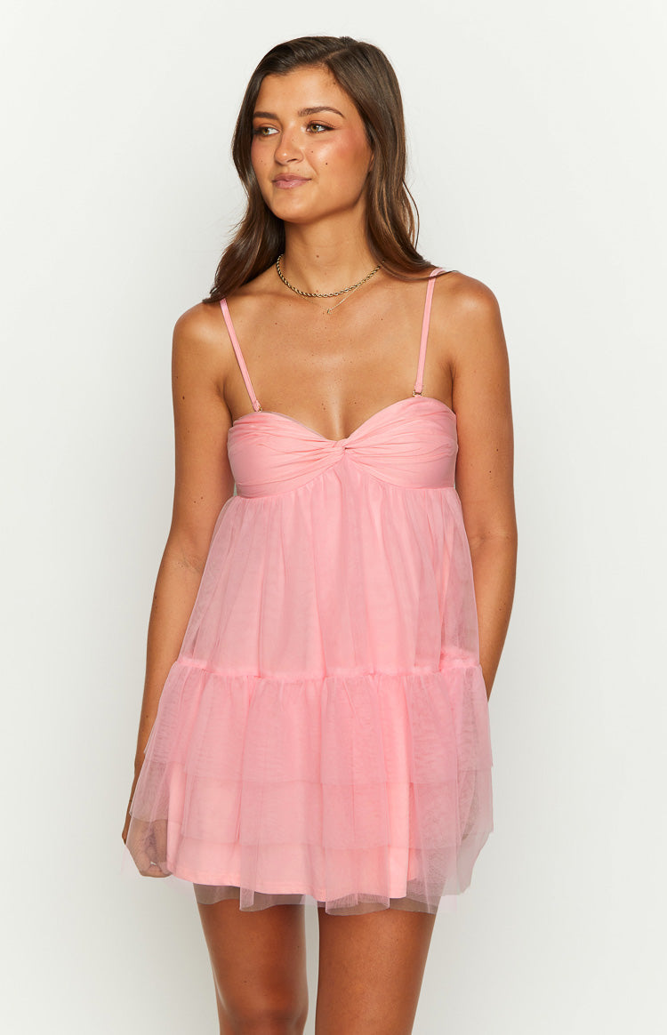 Amba Pink Strapless Mini Dress