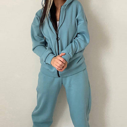 Fall/Winter Comfortable Zip Hoodie Tracksuit