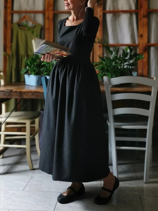 Dark Grey Cotton Apron