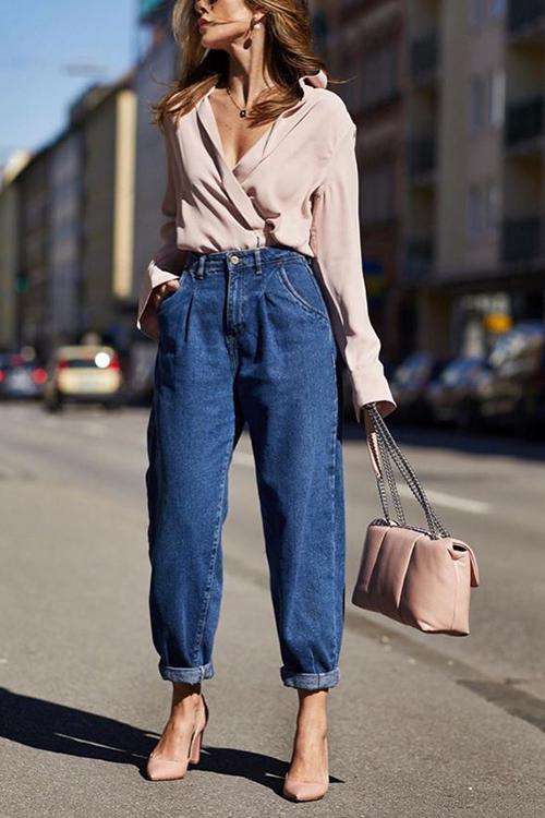 High Waist Denim Bloomers