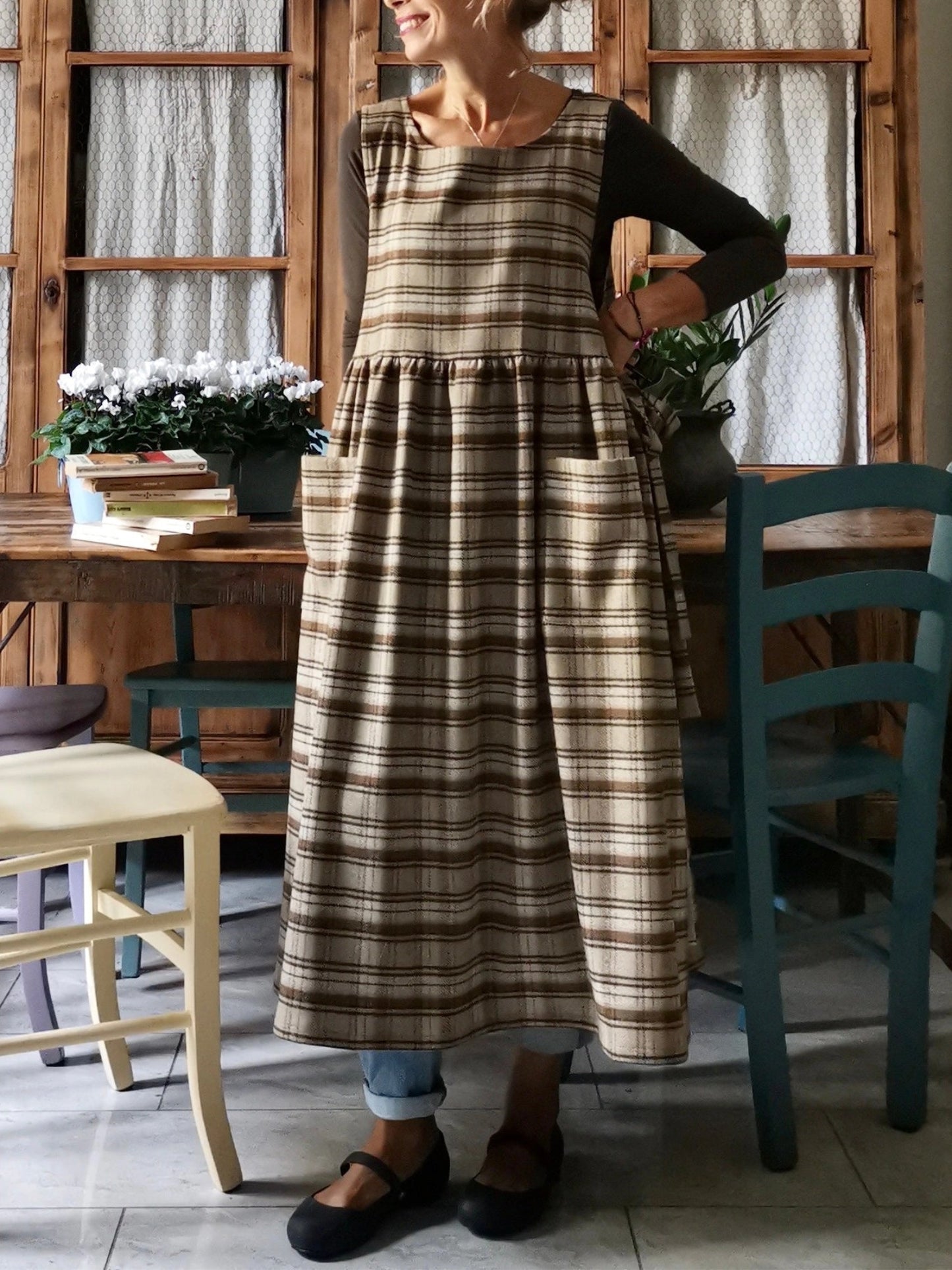 Brown Tartan Apron
