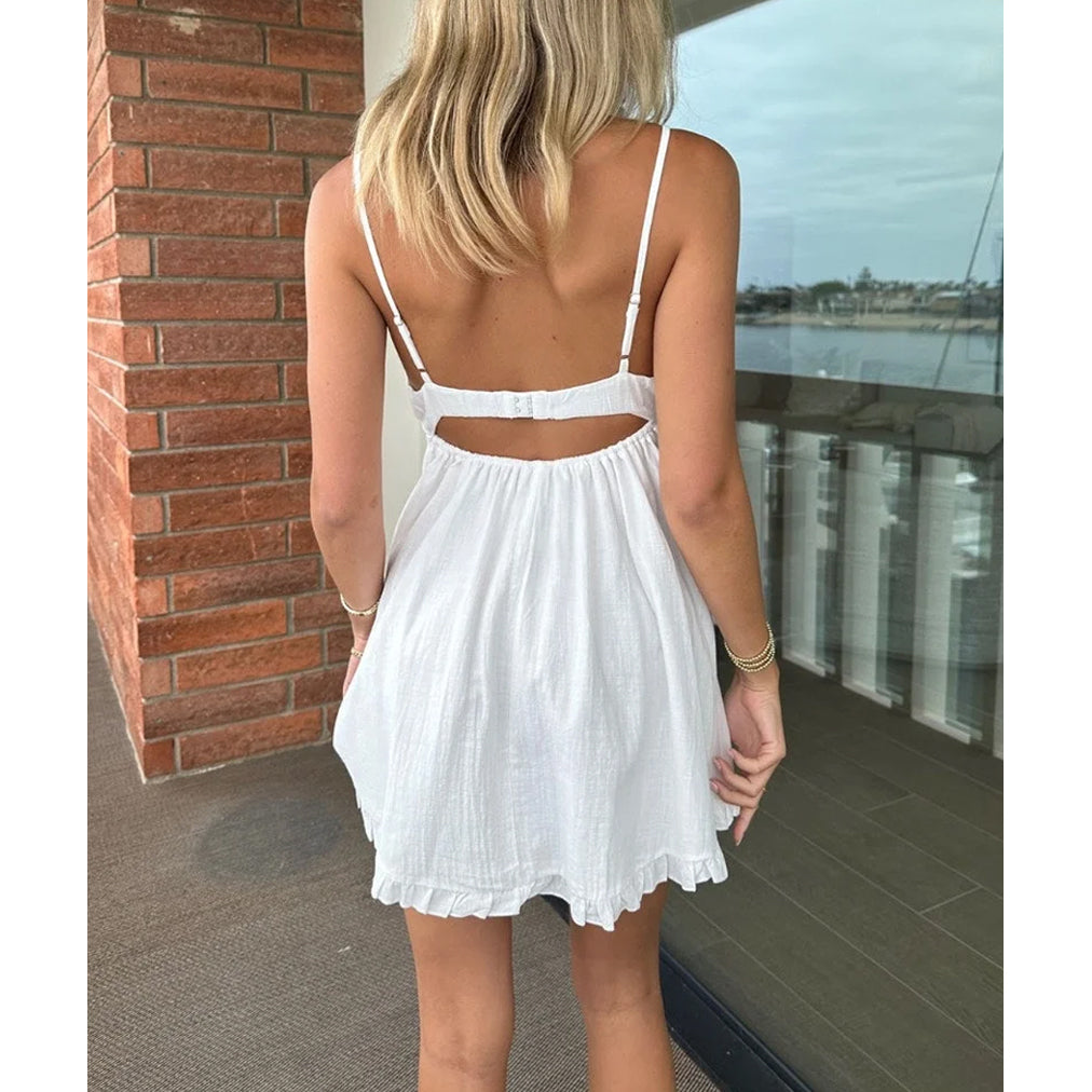 Holiday Plain Strap Mini Dress