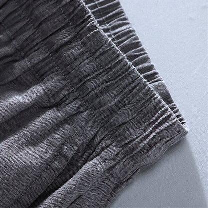 Casual Pure Linen Drawstring Pants