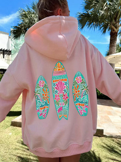 Crew neck embroided hoddie