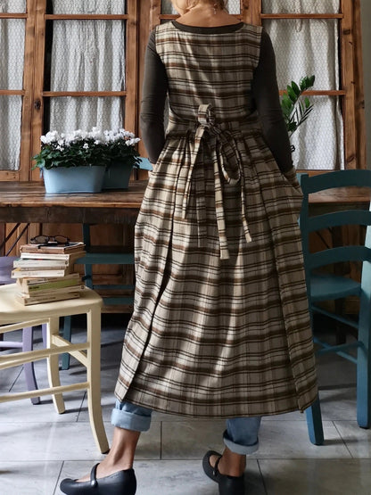 Brown Tartan Apron
