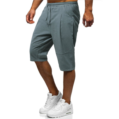 Cotton Hemp Shorts Breathable Casual  Pants