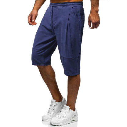 Cotton Hemp Shorts Breathable Casual  Pants