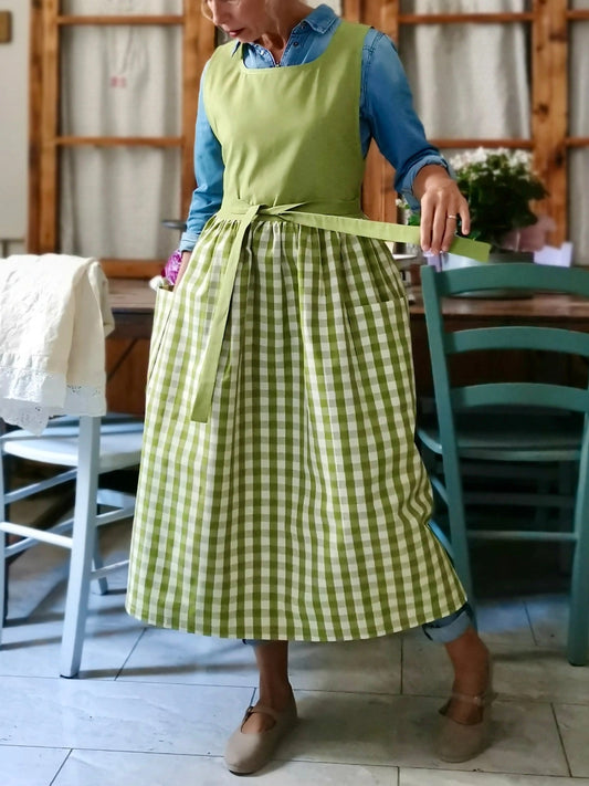 Kiwi Green Patchwork Apron