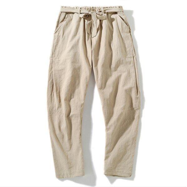 Men's casual linen beam pants