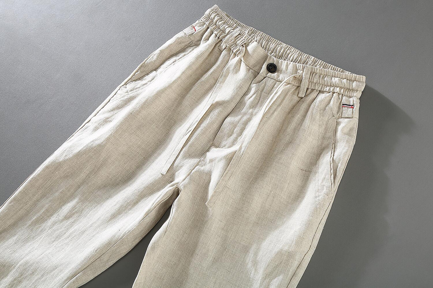 Men's Linen Cropped Pants - Breathable & Casual