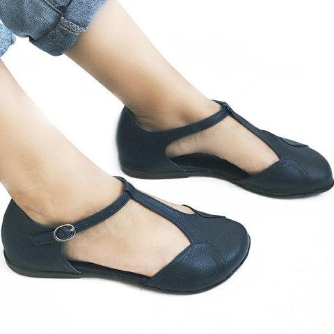 T-Strap Sandals Vintage Flat Shoes