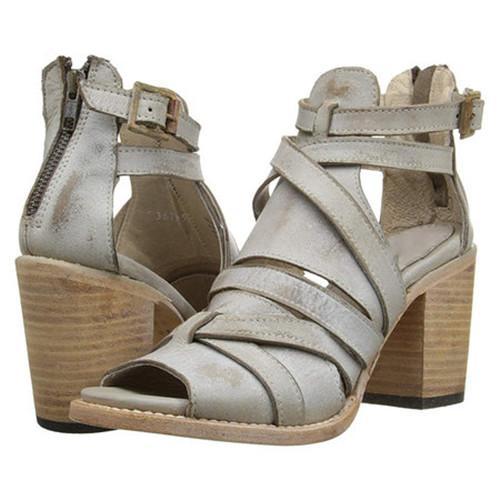 Vintage Buckle Strap Chunky Heel Sandals