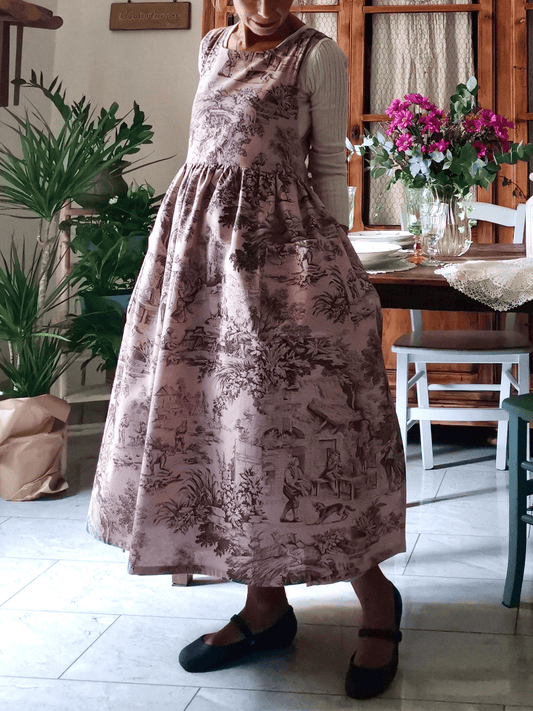 Vintage Pink Long Apron