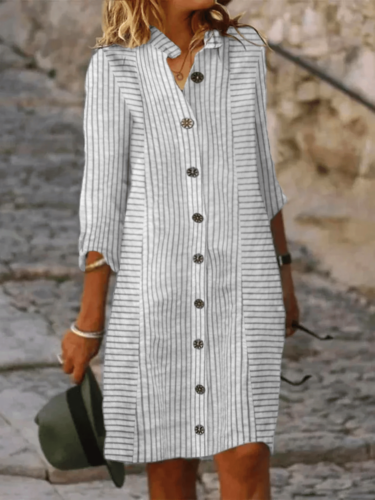 Women's Striped Casual Resort Dress