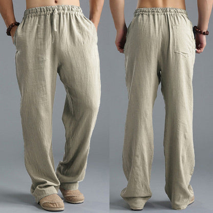Men's Breathable Linen Loose Casual Sports Pants