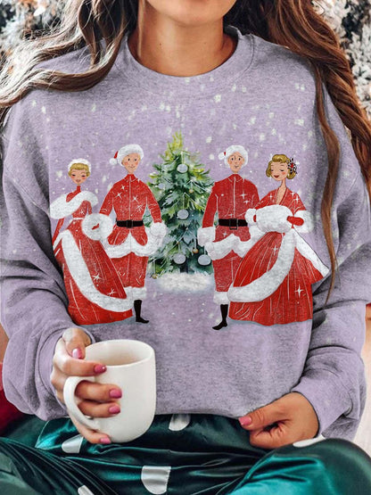 Women's Merry Christmas Print Casual Long Sleeve Top