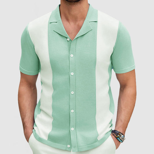 Gentleman's Casual Summer Knit Short Sleeve Shirt