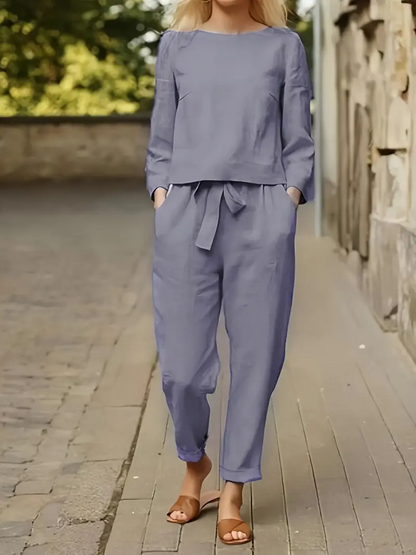 Women's Solid Color Fashion Leisure Suit Two-piece Set Suit