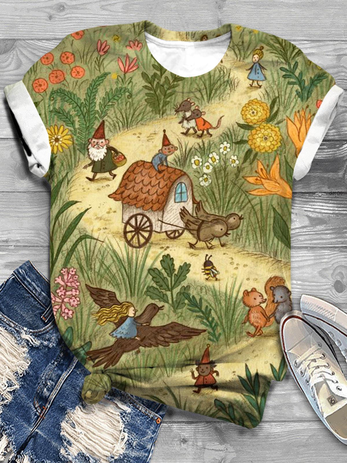 Vintage Sparrow Carriage Crew Neck T-shirt