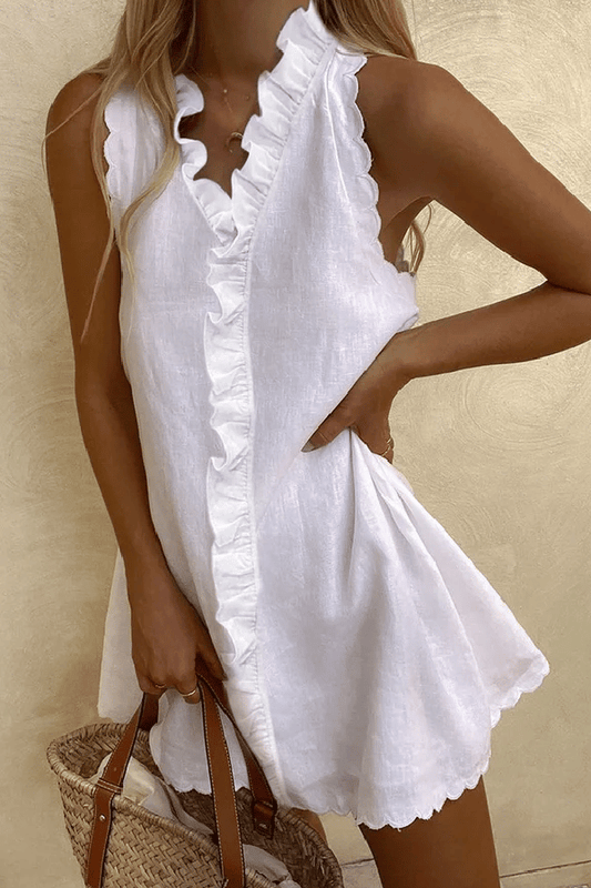 Linen Devore Loose Cotton And Linen Dress