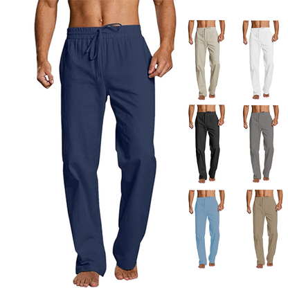 2023 Summer Breathable Cotton Hemp Loose Relaxed Sports Pants