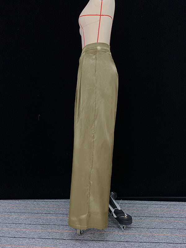 Original Solid Color Hoodies&Wide Leg Pants Two Pieces Set