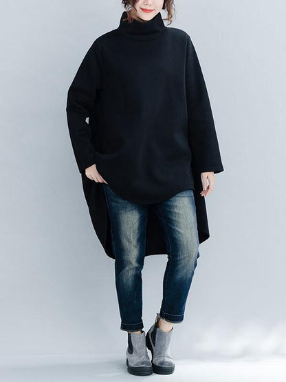 Loose Turtleneck Cropped Sweatshirt