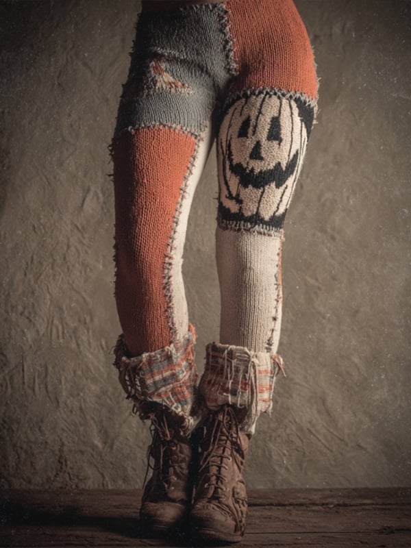 Women's Halloween Patchwork Print Leggings