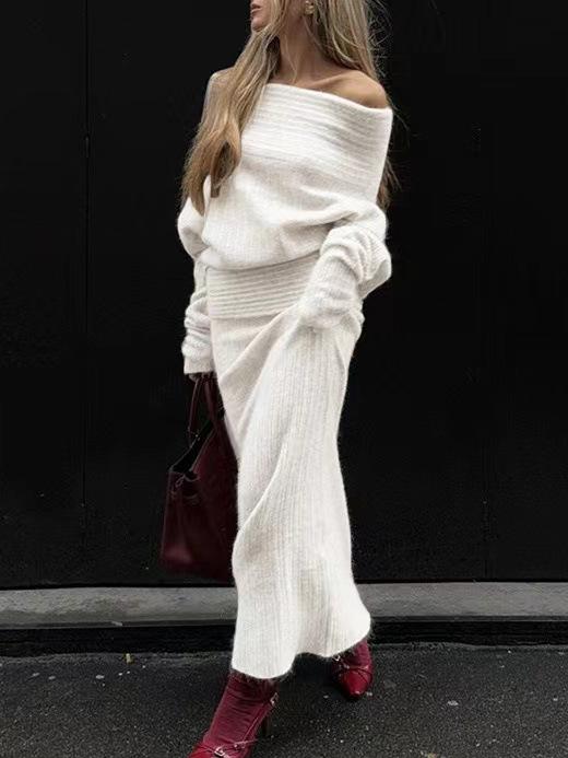 One-shoulder Top Half-body Skirt Two-piece Set