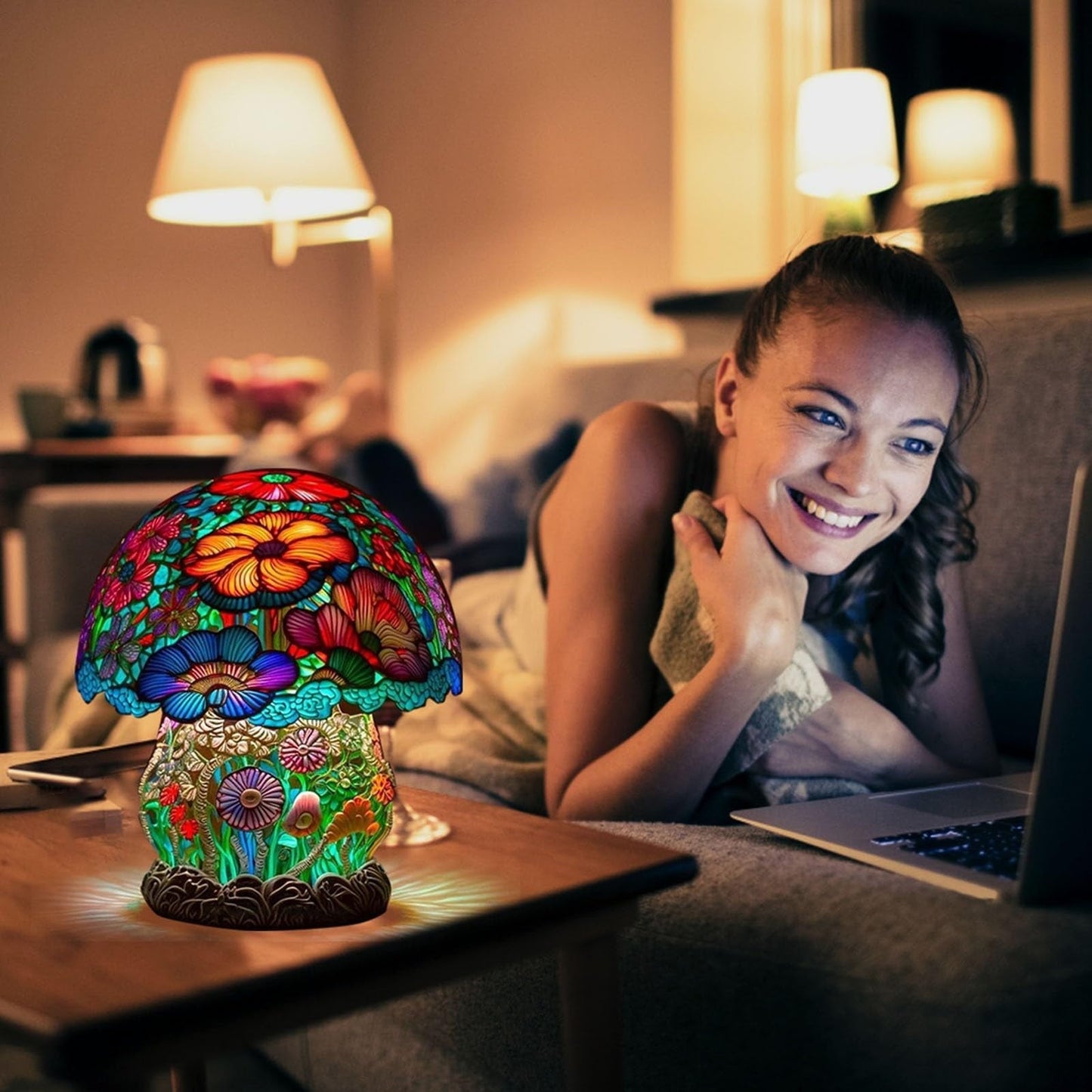 Painting Mushroom Table Lamp