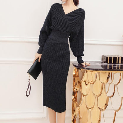 Hip Skirt Temperament Knitted Skirt Set